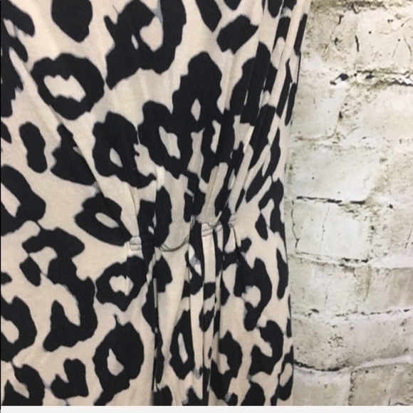 LOFT Brown Animal Print Gathered Sheath Dress - Picture 2 of 5